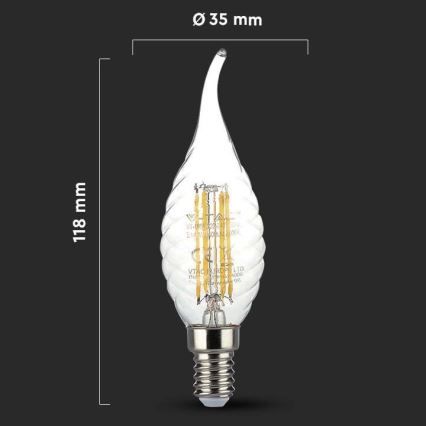 LED Крушка FILAMENT E14/4W/230V 3000K