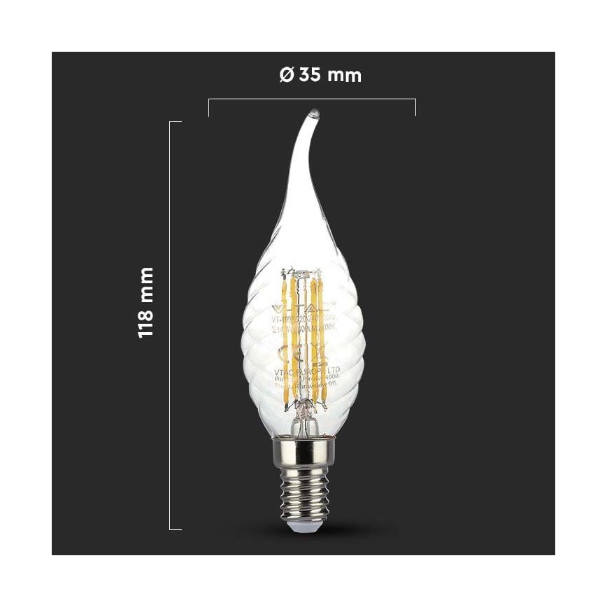 LED Крушка FILAMENT E14/4W/230V 3000K