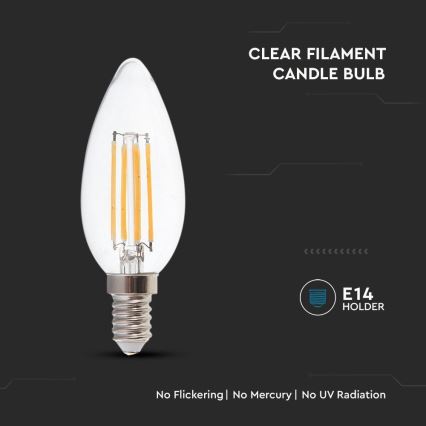 LED Крушка FILAMENT E14/4W/230V 3000K