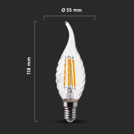 LED Крушка FILAMENT E14/4W/230V 4000K