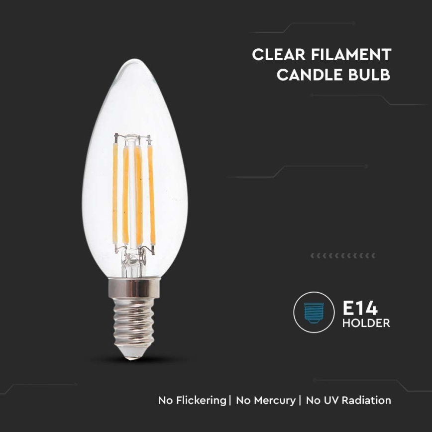 LED Крушка FILAMENT E14/4W/230V 6500K