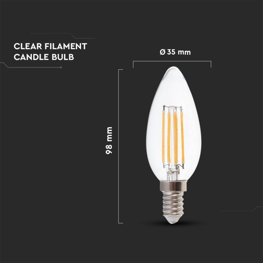 LED Крушка FILAMENT E14/4W/230V 6500K