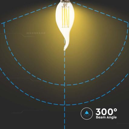 LED Крушка FILAMENT E14/4W/230V 6500K