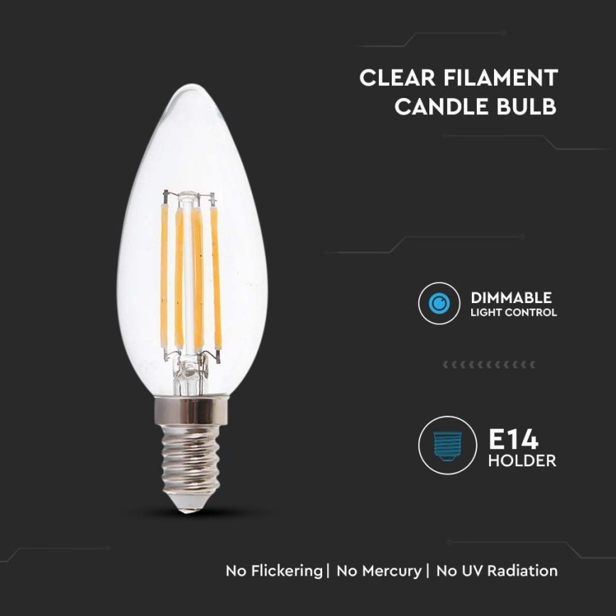 LED Крушка FILAMENT E14/5,5W/230V 4000K