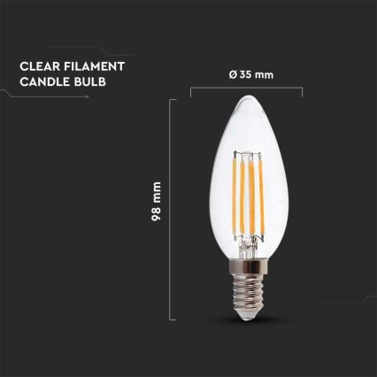 LED Крушка FILAMENT E14/5,5W/230V 4000K