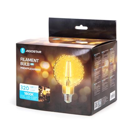 LED Крушка FILAMENT E27/4W/230V 1800K ананас - Aigostar