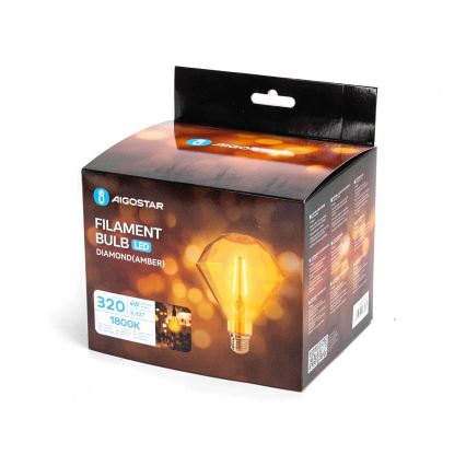 LED Крушка FILAMENT E27/4W/230V 1800K диамант - Aigostar