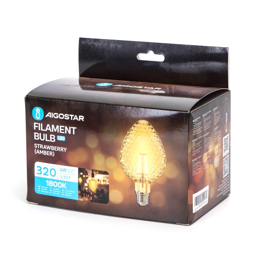 LED Крушка FILAMENT E27/4W/230V 1800K ягода - Aigostar