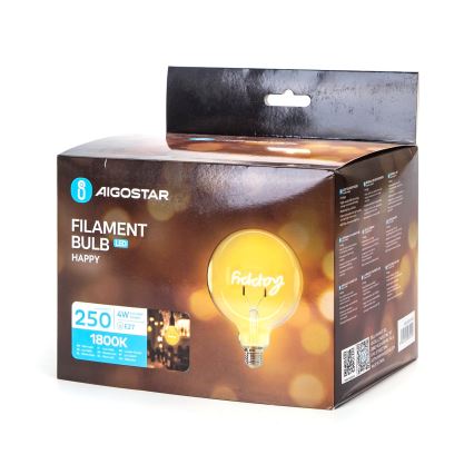 LED Крушка FILAMENT E27/4W/230V 1800K щастие - Aigostar