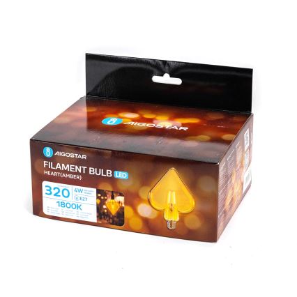 LED Крушка FILAMENT E27/4W/230V 1800K сърце - Aigostar