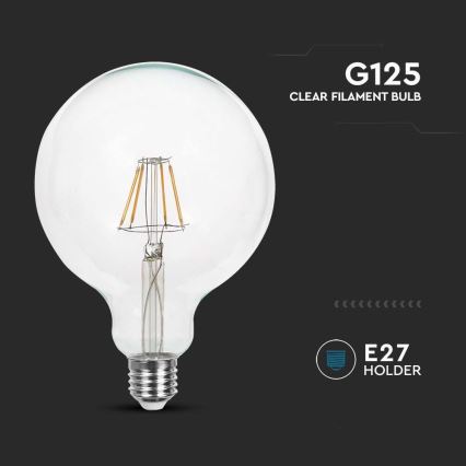 LED Крушка FILAMENT G125 E27/10W/230V 6400K