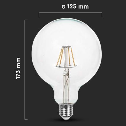 LED Крушка FILAMENT G125 E27/10W/230V 6400K