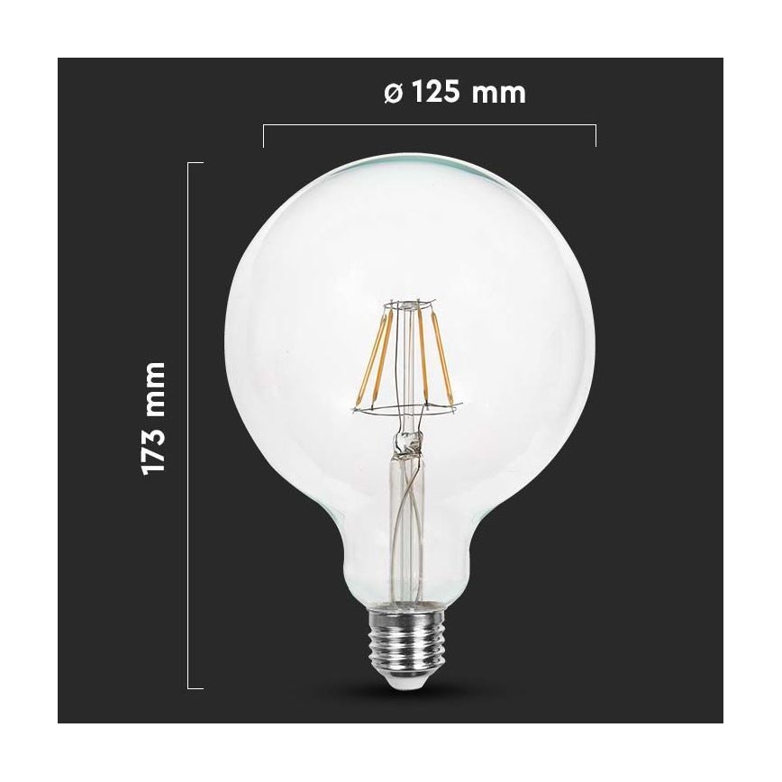 LED Крушка FILAMENT G125 E27/10W/230V 6400K