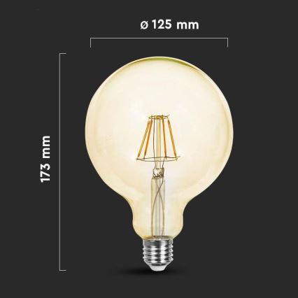 LED Крушка FILAMENT G125 E27/12W/230V 2200K