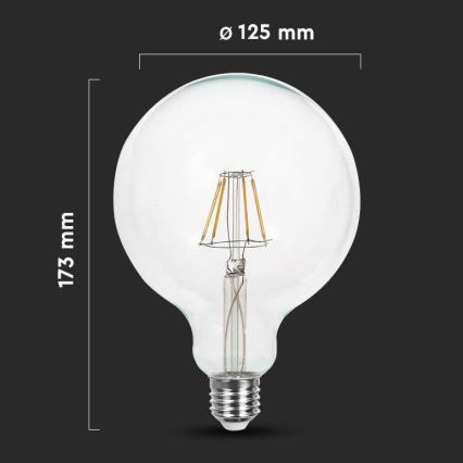 LED Крушка FILAMENT G125 E27/12W/230V 3000K