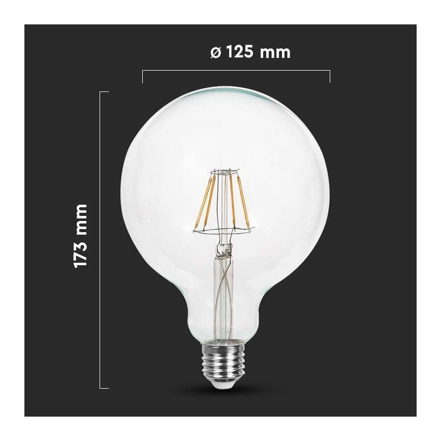 LED Крушка FILAMENT G125 E27/12W/230V 3000K