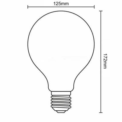 LED Крушка WHITE FILAMENT G125 E27/13W/230V 3000K