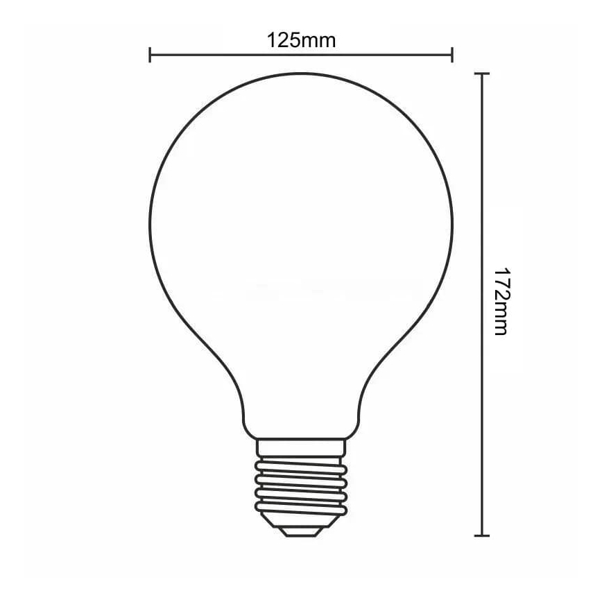 LED Крушка WHITE FILAMENT G125 E27/13W/230V 3000K