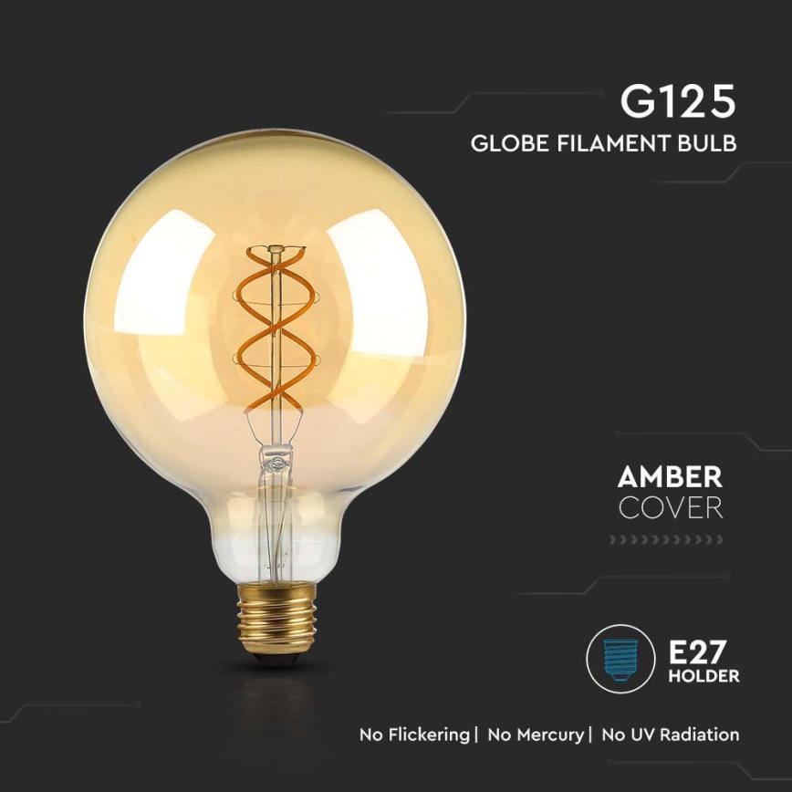 LED Крушка FILAMENT G125 E27/5W/230V 1800K