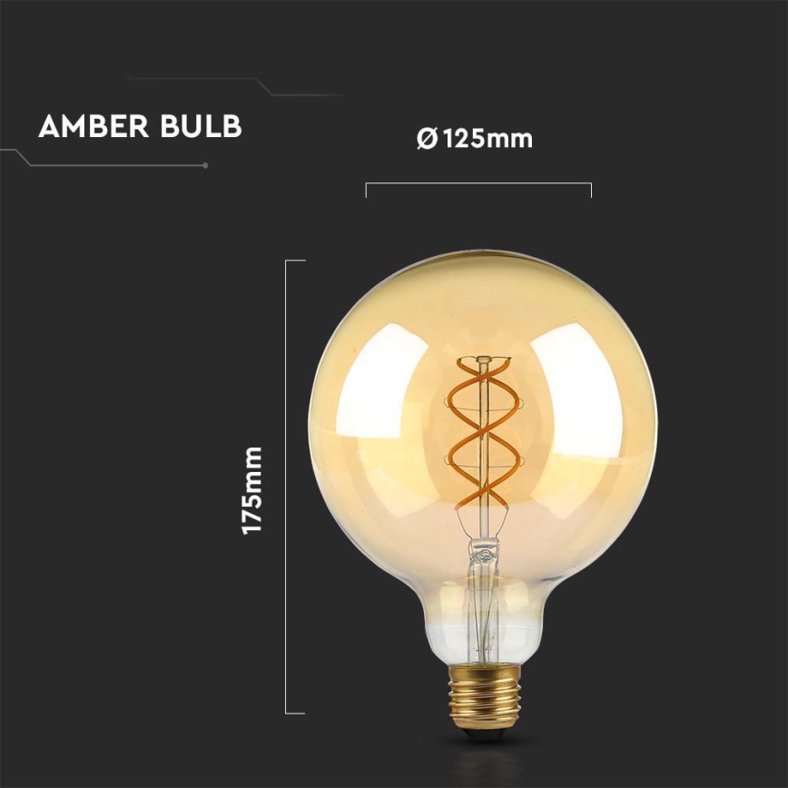 LED Крушка FILAMENT G125 E27/5W/230V 1800K
