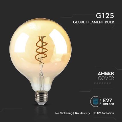 LED Крушка FILAMENT G125 E27/6W/230V 1800K