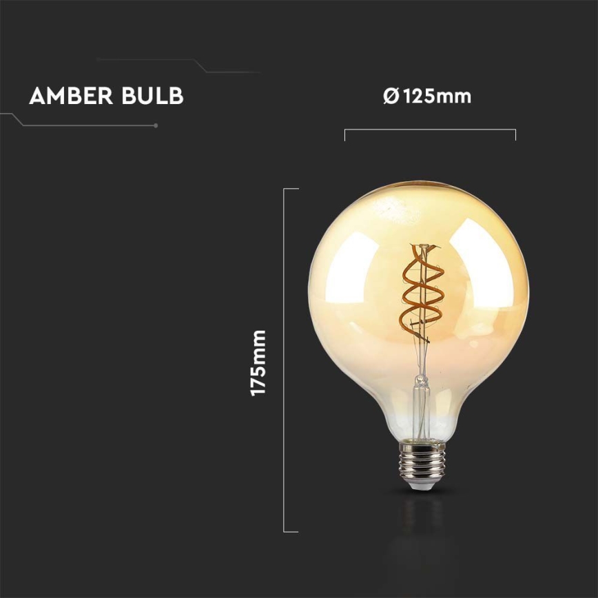 LED Крушка FILAMENT G125 E27/6W/230V 1800K