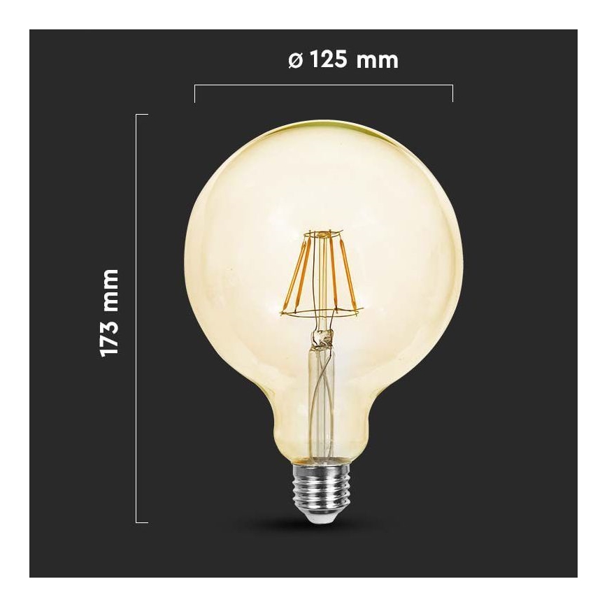 LED Крушка FILAMENT G125 E27/6W/230V 2200K