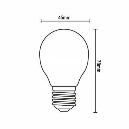 LED Крушка FILAMENT G45 E14/4W/230V 3000K