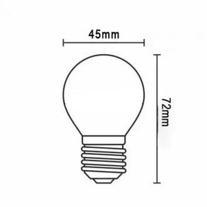 LED Крушка FILAMENT G45 E27/2W/230V 3000K