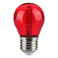 LED Крушка FILAMENT G45 E27/2W/230V червен