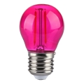LED Крушка FILAMENT G45 E27/2W/230V розов