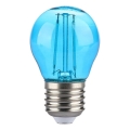 LED Крушка FILAMENT G45 E27/2W/230V син