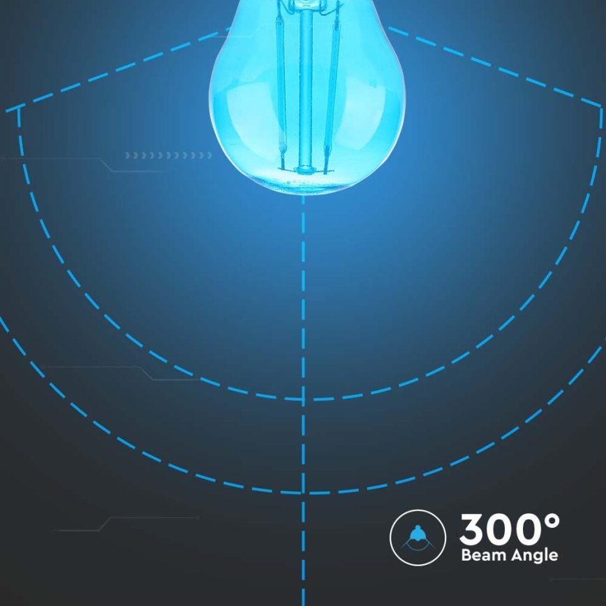 LED Крушка FILAMENT G45 E27/2W/230V син