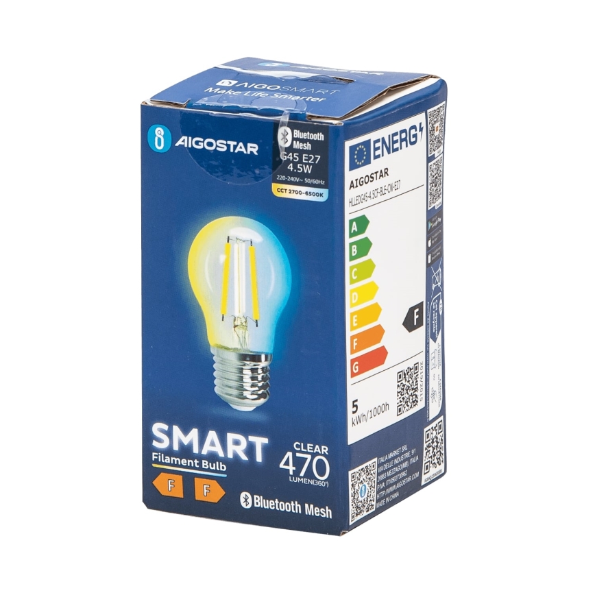 LED Димируема крушка FILAMENT MESH Smart G45 E27/4,5W/230V 2700-6500K - Aigostar