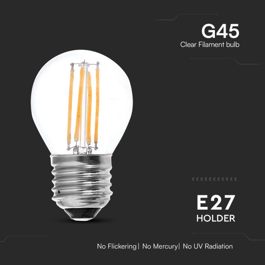 LED Крушка FILAMENT G45 E27/6W/230V 3000K