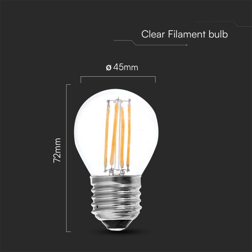 LED Крушка FILAMENT G45 E27/6W/230V 3000K