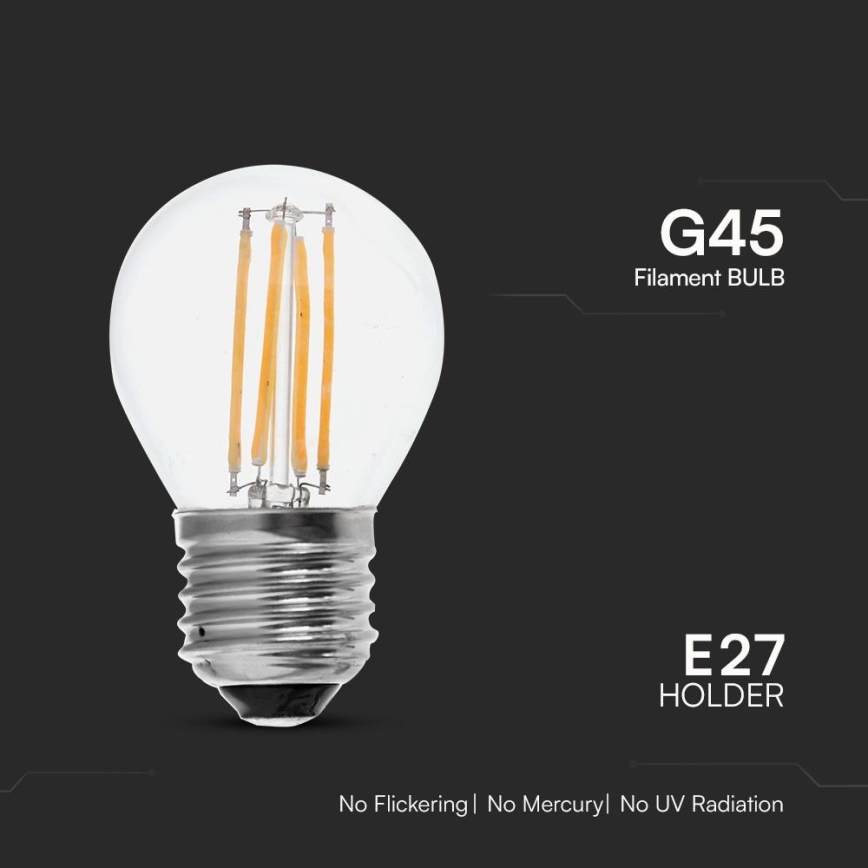 LED Крушка FILAMENT G45 E27/6W/230V 6500K