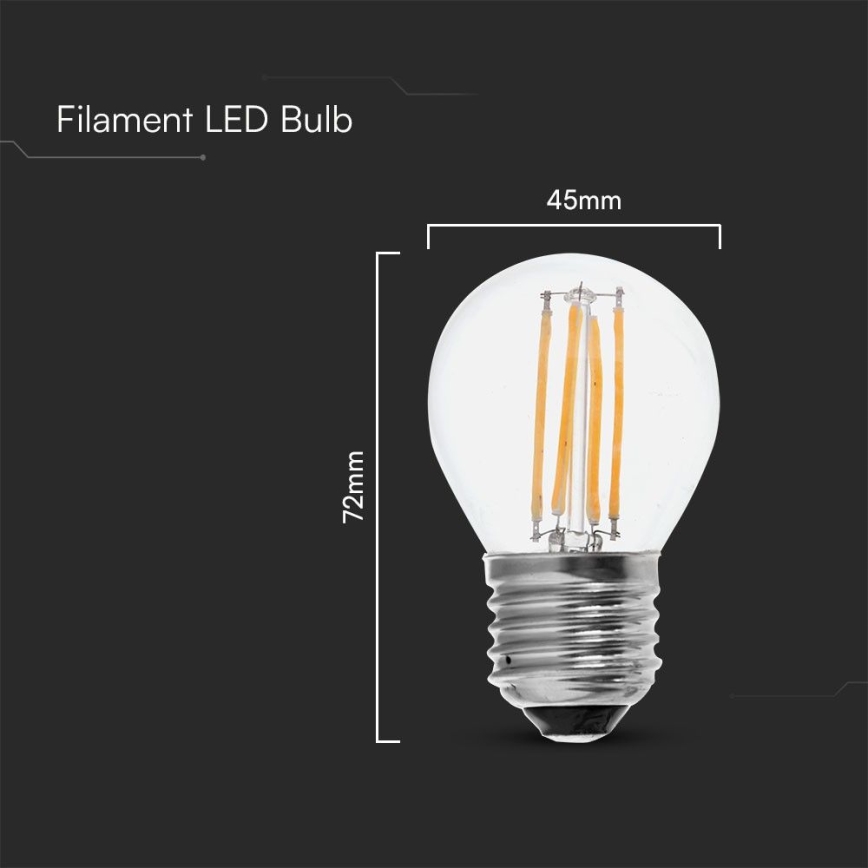 LED Крушка FILAMENT G45 E27/6W/230V 6500K