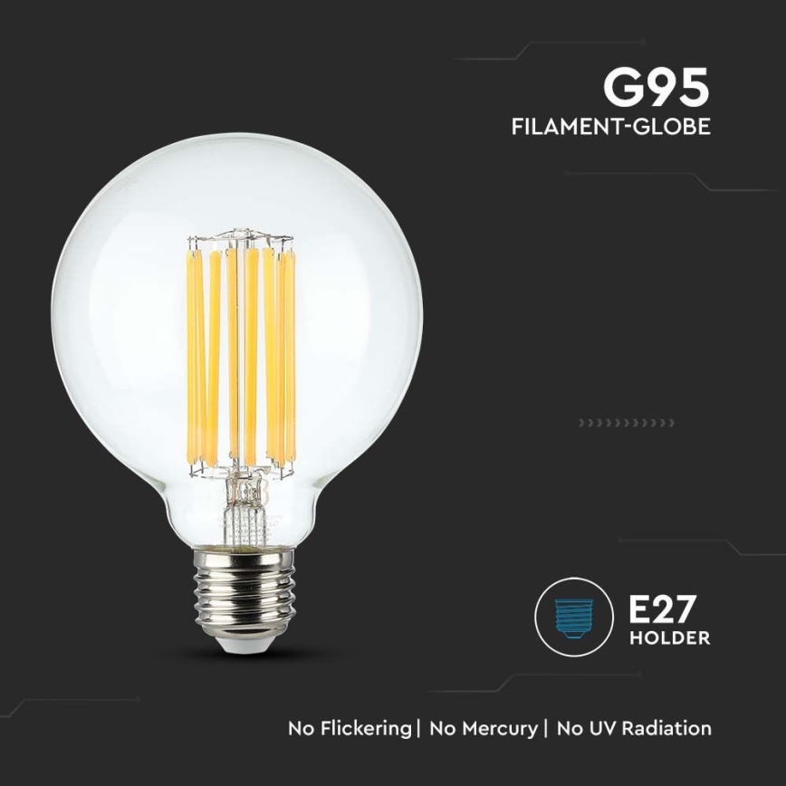 LED Крушка FILAMENT G95 E27/6W/230V 3000K