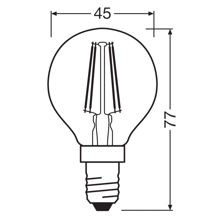 LED Крушка FILAMENT P40 E14/4W/230V 2700K - Osram