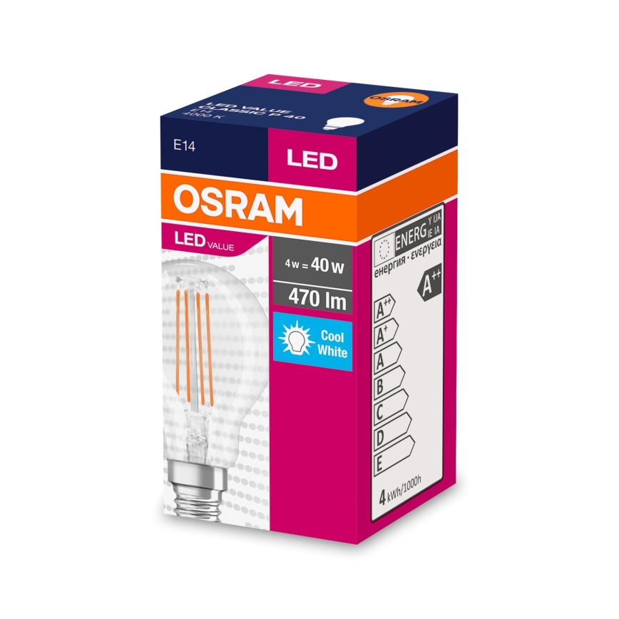 LED Крушка FILAMENT P40 E14/4W/230V 4000K - Osram