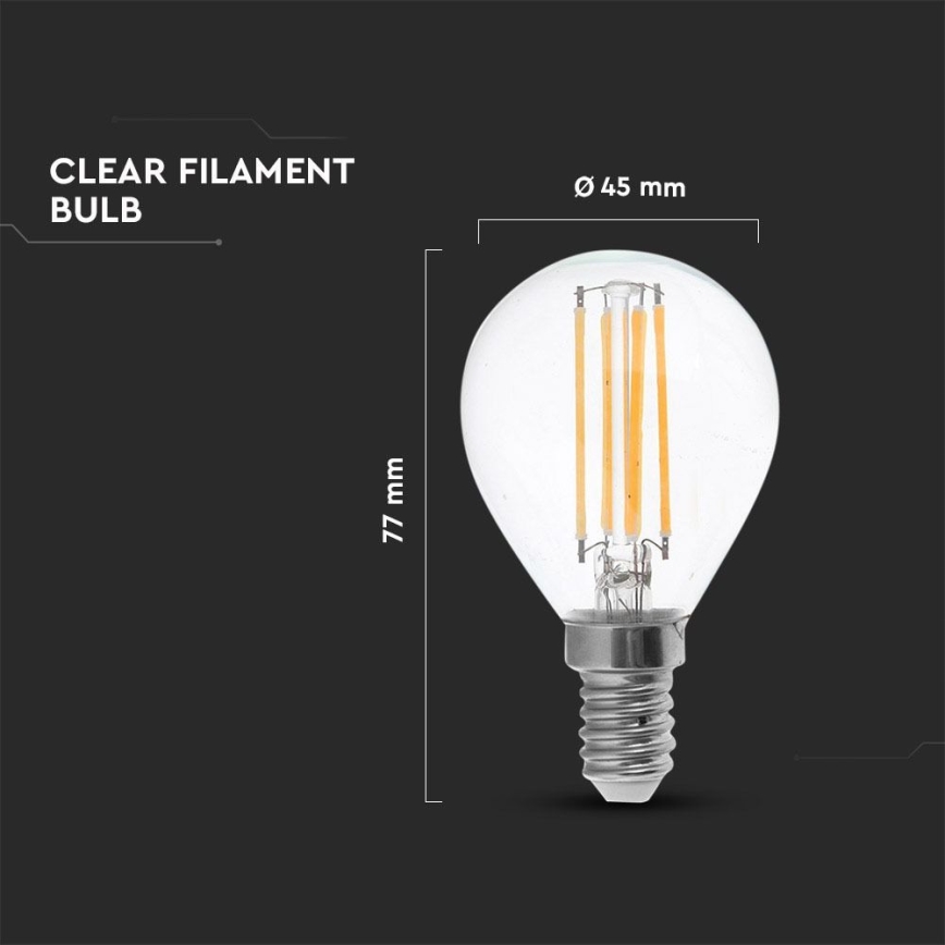 LED Крушка FILAMENT P45 E14/4W/230V 4000K