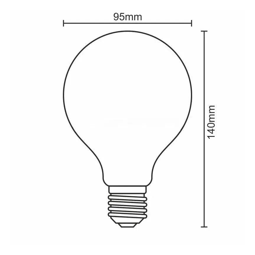 LED Крушка FILAMENT SHAPE G95 E27/4W/230V 1800K жълт