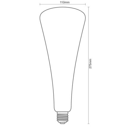 LED Крушка FILAMENT SHAPE T110 E27/5W/230V 1800K лилав