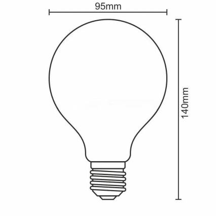 LED Крушка FILAMENT SMOKE G95 E27/4W/230V 2000K