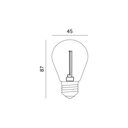 LED Крушка FILAMENT ST45 E27/1W/230V 2700K