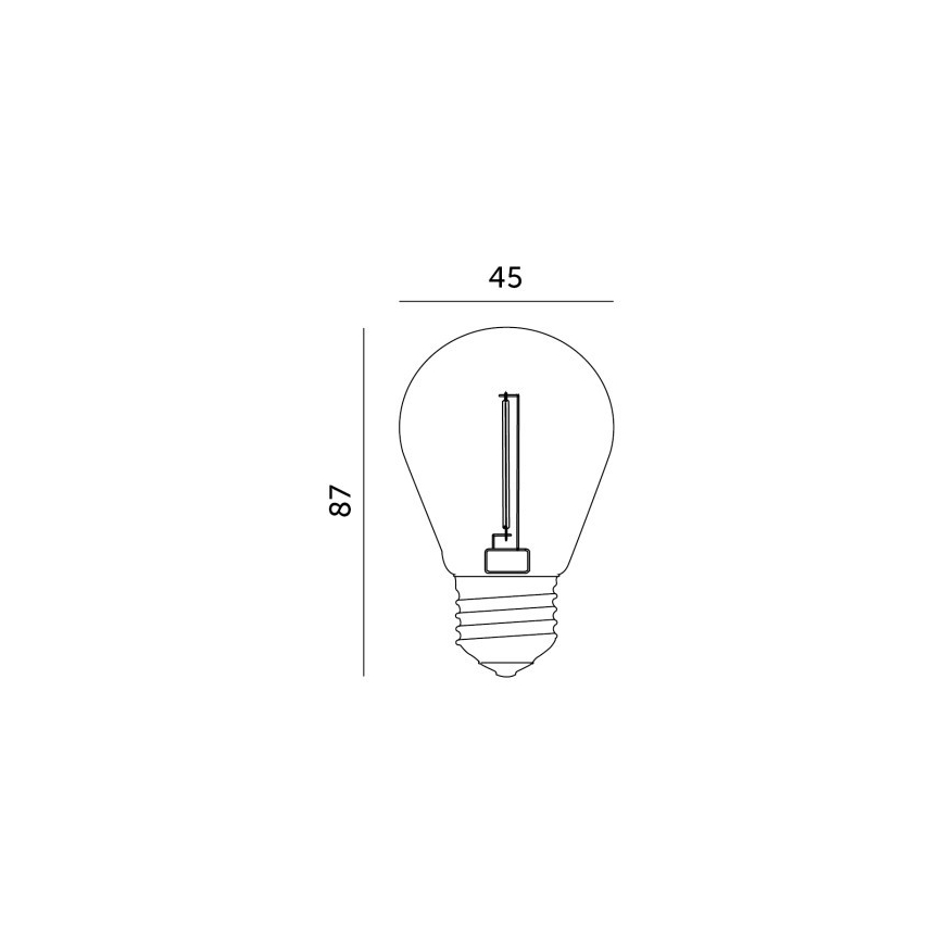 LED Крушка FILAMENT ST45 E27/1W/230V 2700K