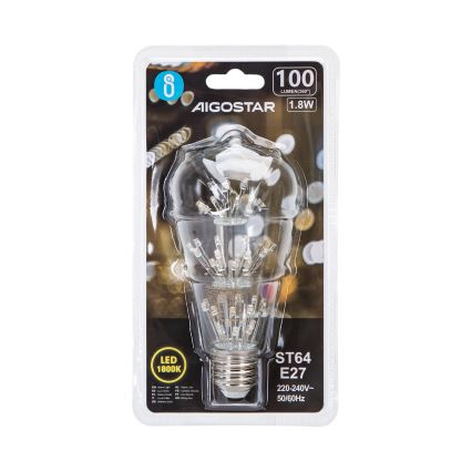 LED Крушка FILAMENT ST64 E27/1,8W/230V 1800K - Aigostar