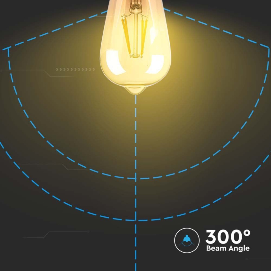 LED Крушка FILAMENT ST64 E27/4W/230V 2200K