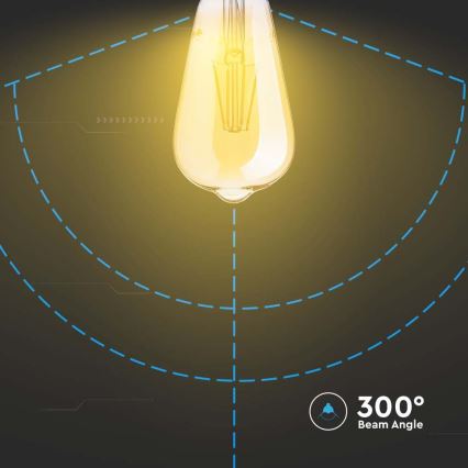 LED Крушка FILAMENT ST64 E27/6W/230V 2200K